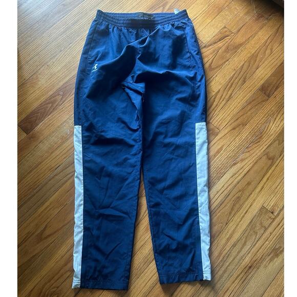 Under Armour Navy Blue Track Pants with White Side Stripe | Size L - Picture 1 of 11